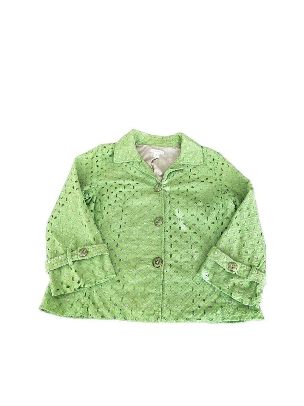 VINTAGE Charter Club GREEN CROPPED JACKET SIZE M